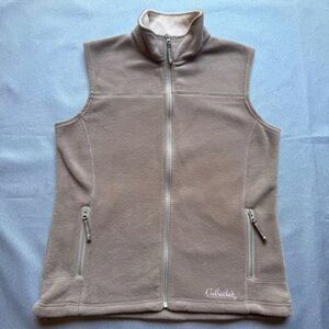 Cabela’s Women’s Full Zip Outerwear Beige Cream Fleece Vest Pockets Outdoors M